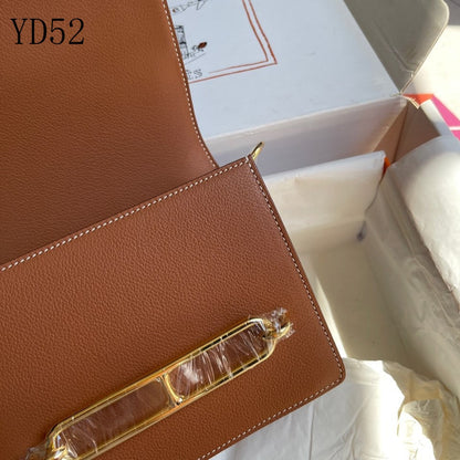 H SAC ROULIS BROWN  GOLD BUCKLE 19CM