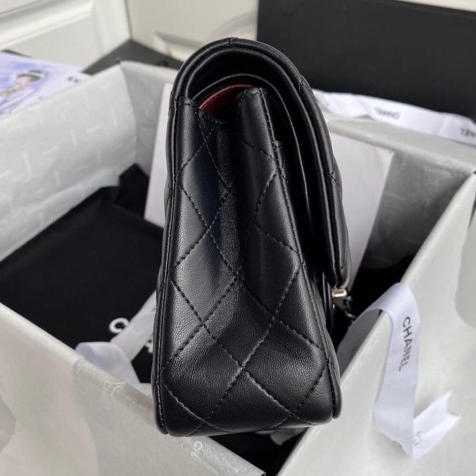 CHANEL CLASSIC HANDBAG Lambskin & Silver Metal