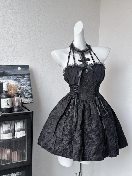 Unique Sweetheart Neck Halter A Line Birthday Outfits Black Short Homecoming Dress S650