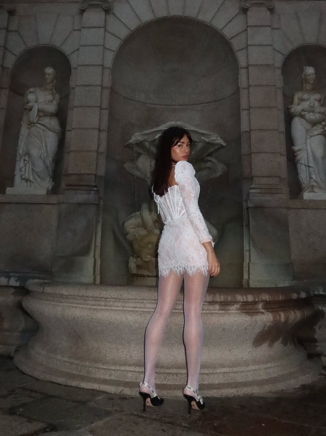 Sexy White Sheath Long Sleeve Corset Lace Mini Homecoming Dress Cocktail Dress SH3811