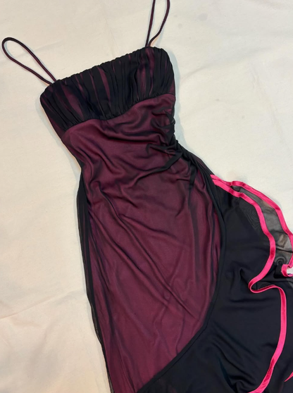 Vintage Mermaid Spaghetti Strap Ruffle Chiffon Prom Dress Evening Dress SH2068