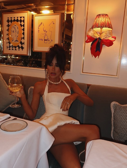 Cute A Line Halter White Satin Short Homecoming Dress Birthday Dress SH2005