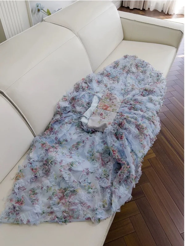 Unique Spaghetti Straps Tulle Floral Prom Dresse Tulle Evening Dress  SH1428