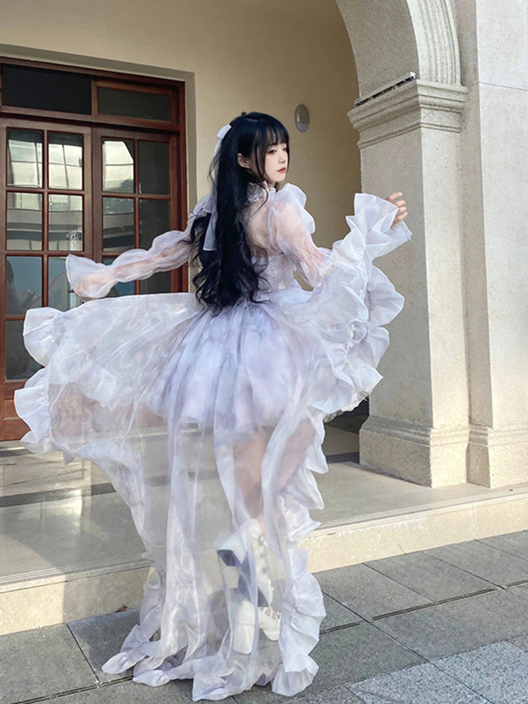 Princess Ball Gown Spaghetti Straps Chiffon Chiffon 22th Birthday Dresses Lolita Dress Cute Lolita Outfits DH2449