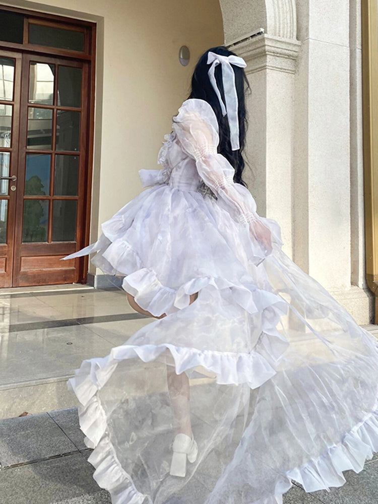 Princess Ball Gown Spaghetti Straps Chiffon Chiffon 22th Birthday Dresses Lolita Dress Cute Lolita Outfits DH2449