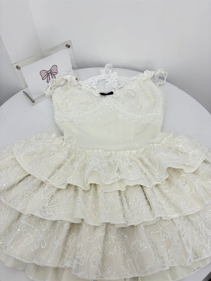 Cute Spaghetti Straps Ballet Skirt Ruffles Summer Dress Holiday Party Outfits For Women DP0091