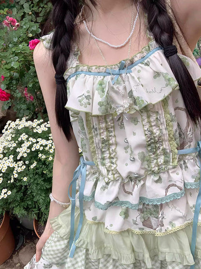 Vintage Ball Gown 2 Pieces Summer Holiday Dresses 16th Birthday Dress Lolita Dress Birthday Outfits W1009