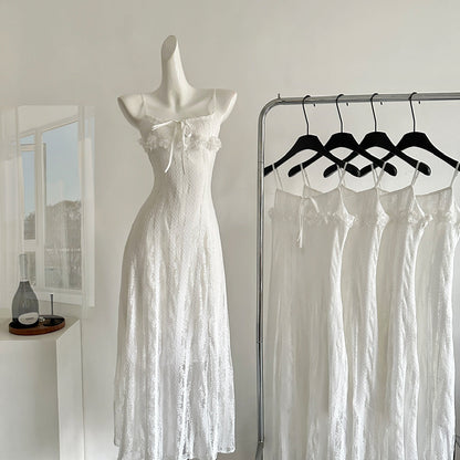 Cute A Line Spaghetti Straps Ivory Lace Summer Dress Holiday Party Outfits For Women DP0100