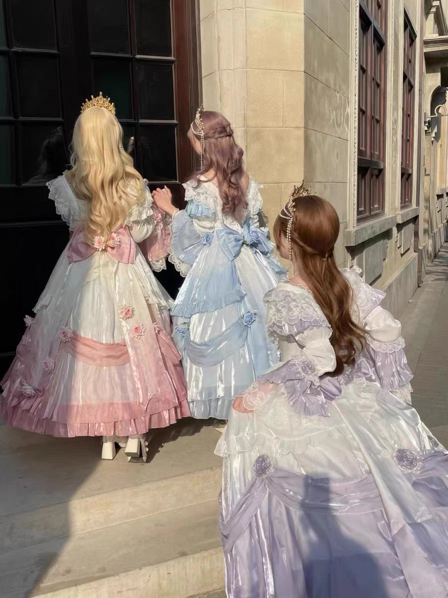 Vintage Ball Gown Off The Shoulder Short Sleeves Spring 16th Birthday Dress Lolita Summer Dress 18th Birthday Outfits W1136