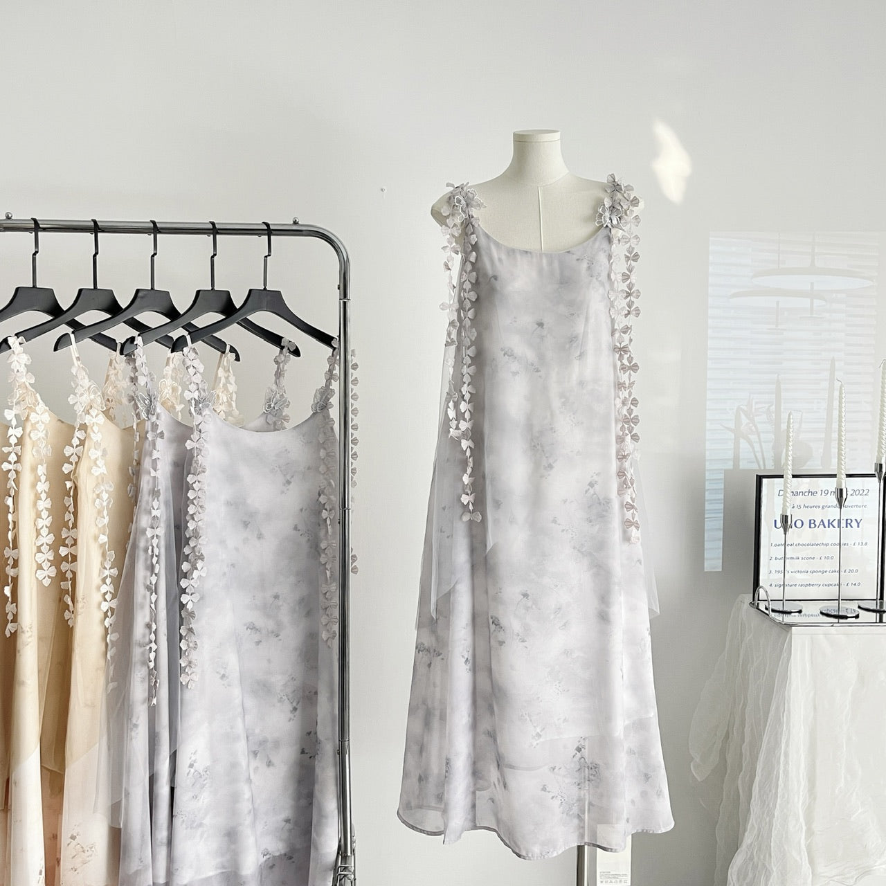 Cute A Line Spaghetti Straps Floral Chiffon Summer Dress Holiday Party Outfits For Girls DP0133