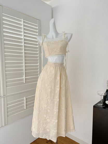 Cute A line Spaghetti Straps 2 Pieces Summer Dress Holiday Dresses Party Birthday Outfits For Women DP0125