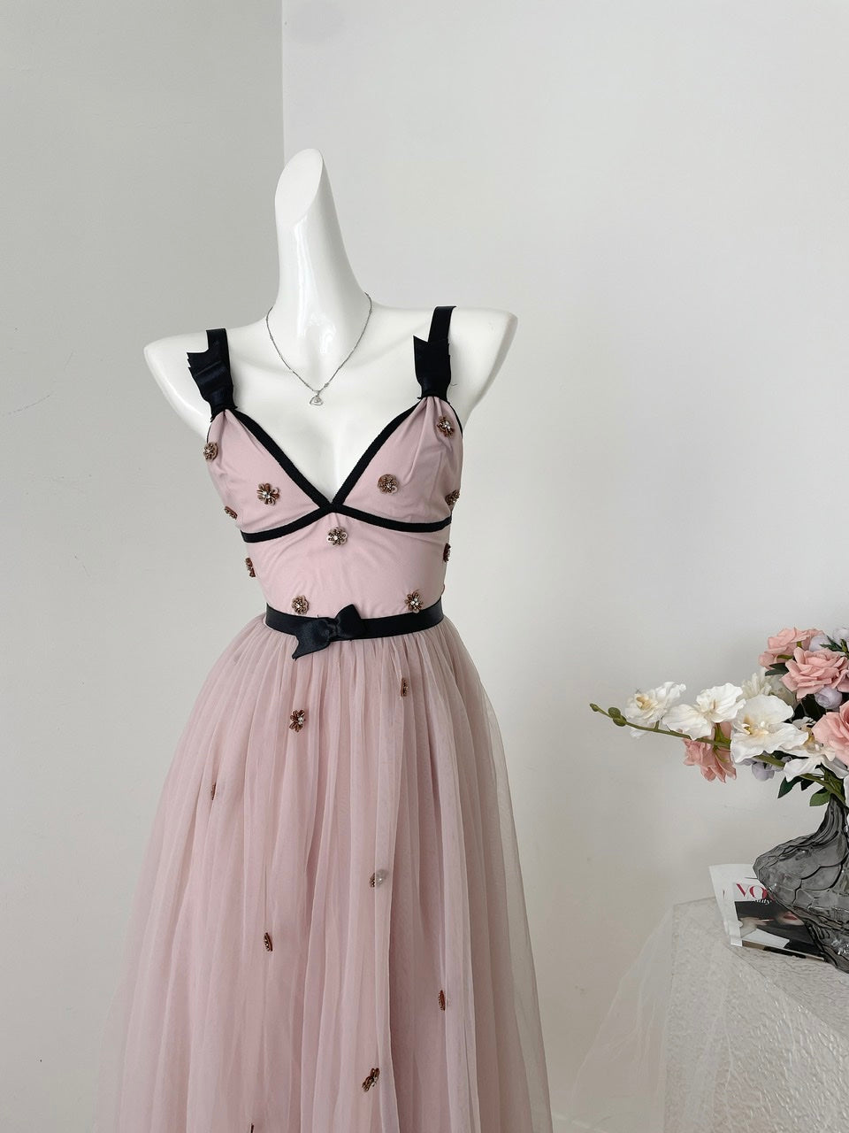 Cute A line Straps Pink Tulle Summer Dress Holiday Party Outfits For Women DP0113
