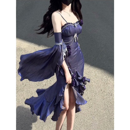 Vintage High Low Spaghetti Straps Grape 16th Birthday Dress Lolita Dress Birthday Outfits W1219