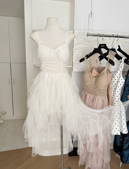 Cute A Line Straps Lace Ruffles Summer Dress Holiday Party Outfits For Girls DP0134