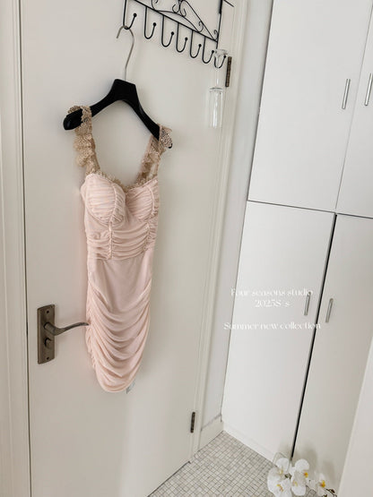 Cute Sheath Sweetheart Floral Pink Short Summer Dress Holiday Party Birthday Outfits DP0141