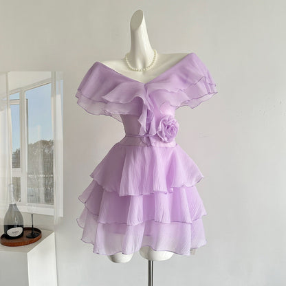 Cute A Line V Neckline Layers Summer Dress Holiday Party Outfits For Girls DP0154