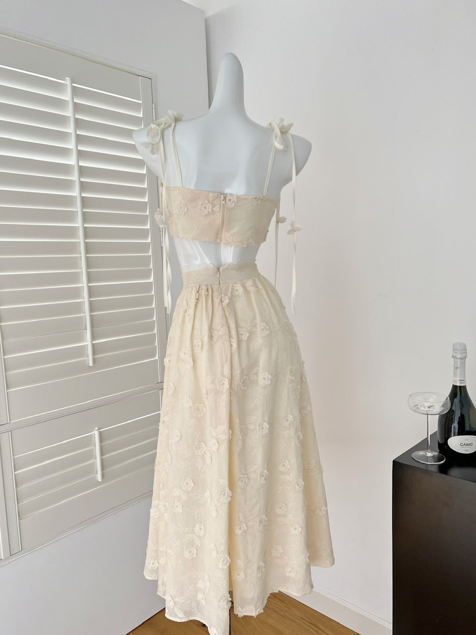 Cute A line Spaghetti Straps 2 Pieces Summer Dress Holiday Dresses Party Birthday Outfits For Women DP0125