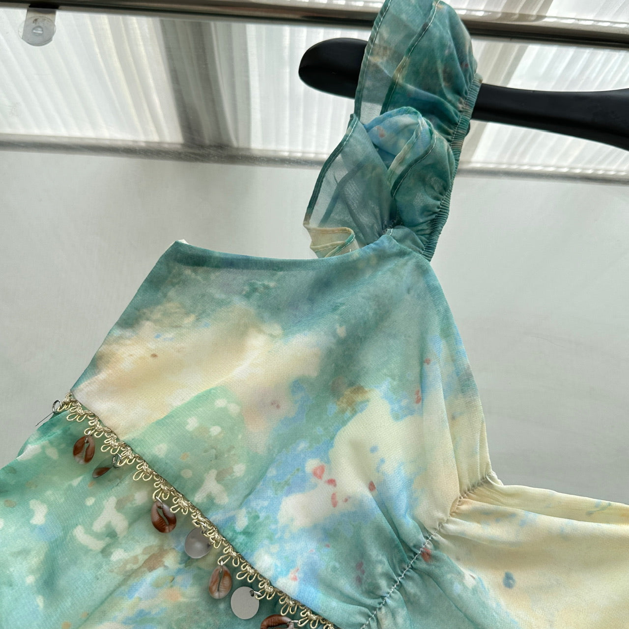 Sexy Mermaid Square Floral Green Summer Dress Holiday Party Outfits For Women DP0126