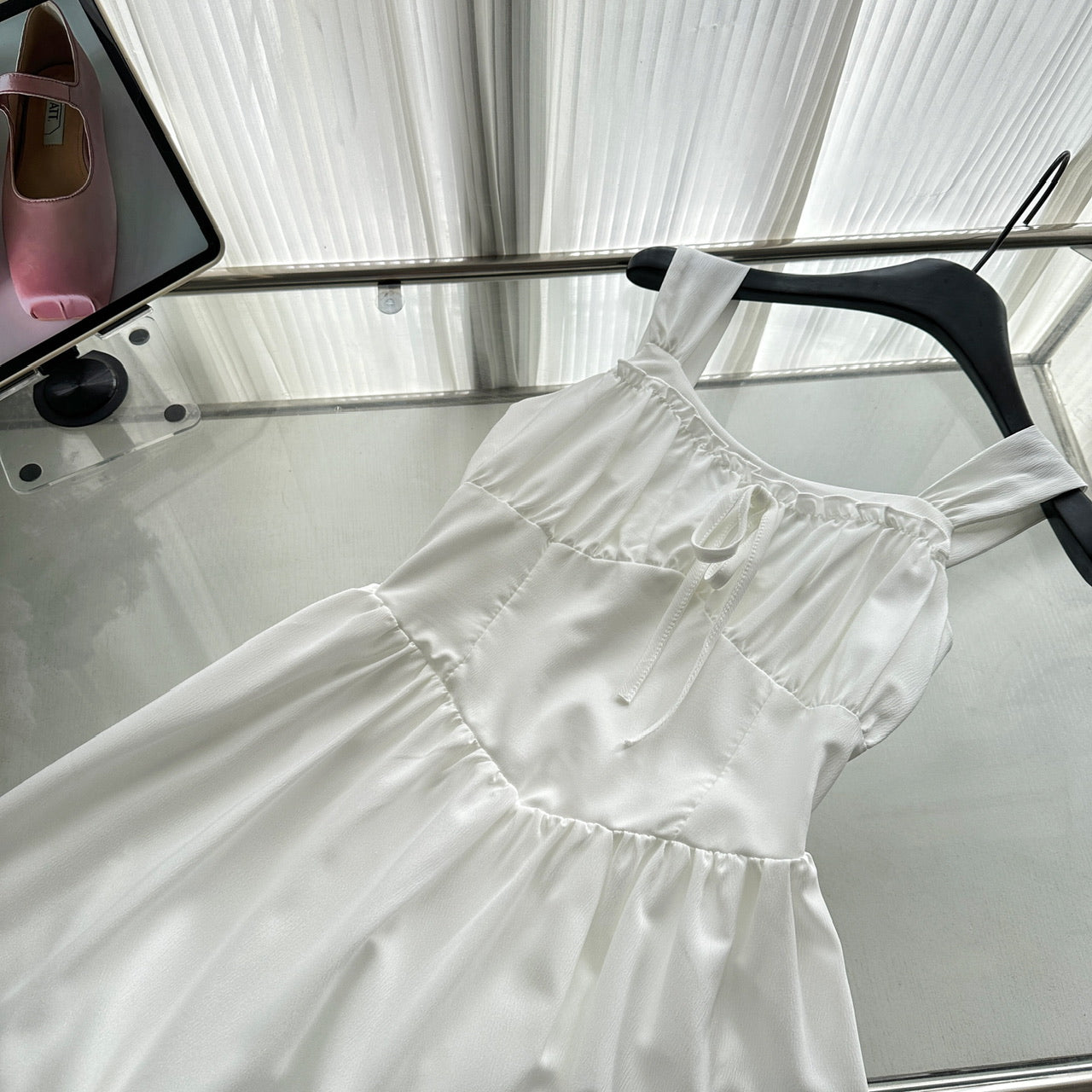 Sexy A Line Straps White Summer Dress Holiday Party Outfits For Women DP0115