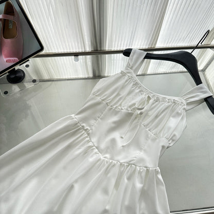 Sexy A Line Straps White Summer Dress Holiday Party Outfits For Women DP0115