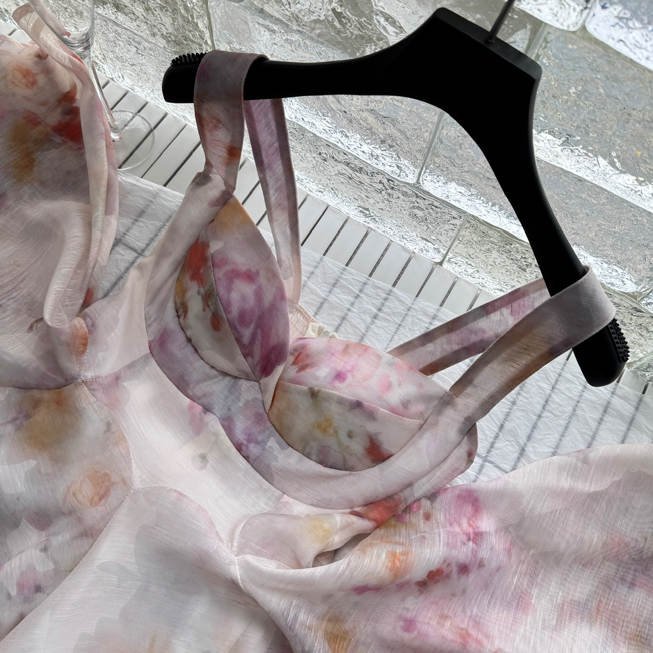 Cute A line Straps Floral Pink Short Summer Dress Holiday Party Birthday Outfits DP0138