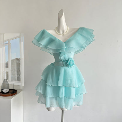 Cute A Line V Neckline Layers Summer Dress Holiday Party Outfits For Girls DP0154