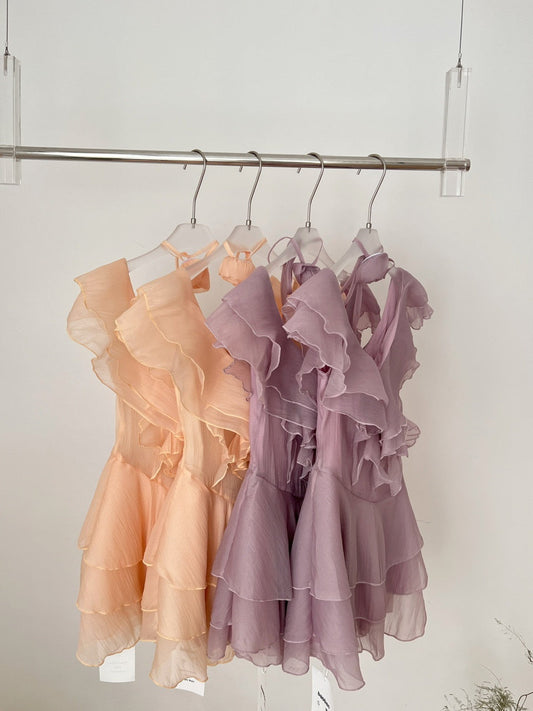 Cute A Line V Neckline Layers Summer Dress Holiday Party Outfits For Girls DP0148