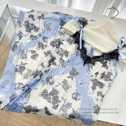 Sexy Sheath Straps Floral Summer Dress Holiday Party Birthday Outfits For Women DP0140