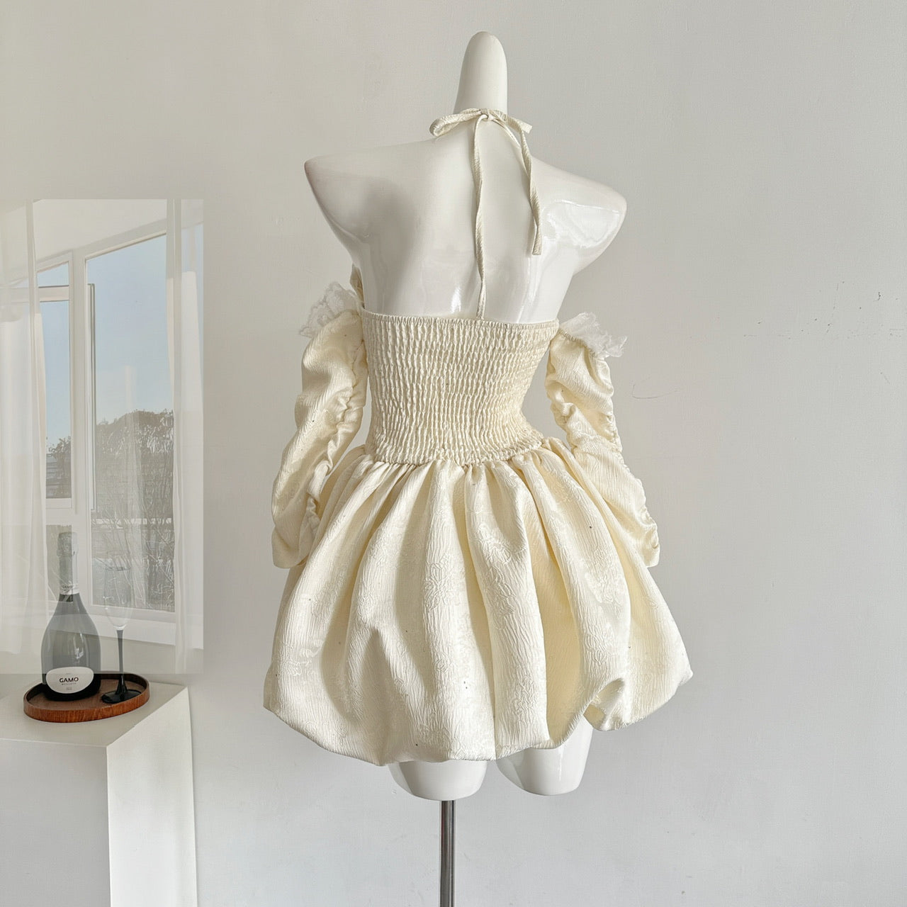 Cute A Line Halter Ivory Lace Summer Dress Holiday Party Outfits For Women DP0096