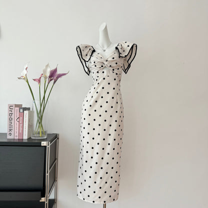 Cute A Line V Neckline Polka Dots Summer Dress Holiday Party Outfits For Women DP0104