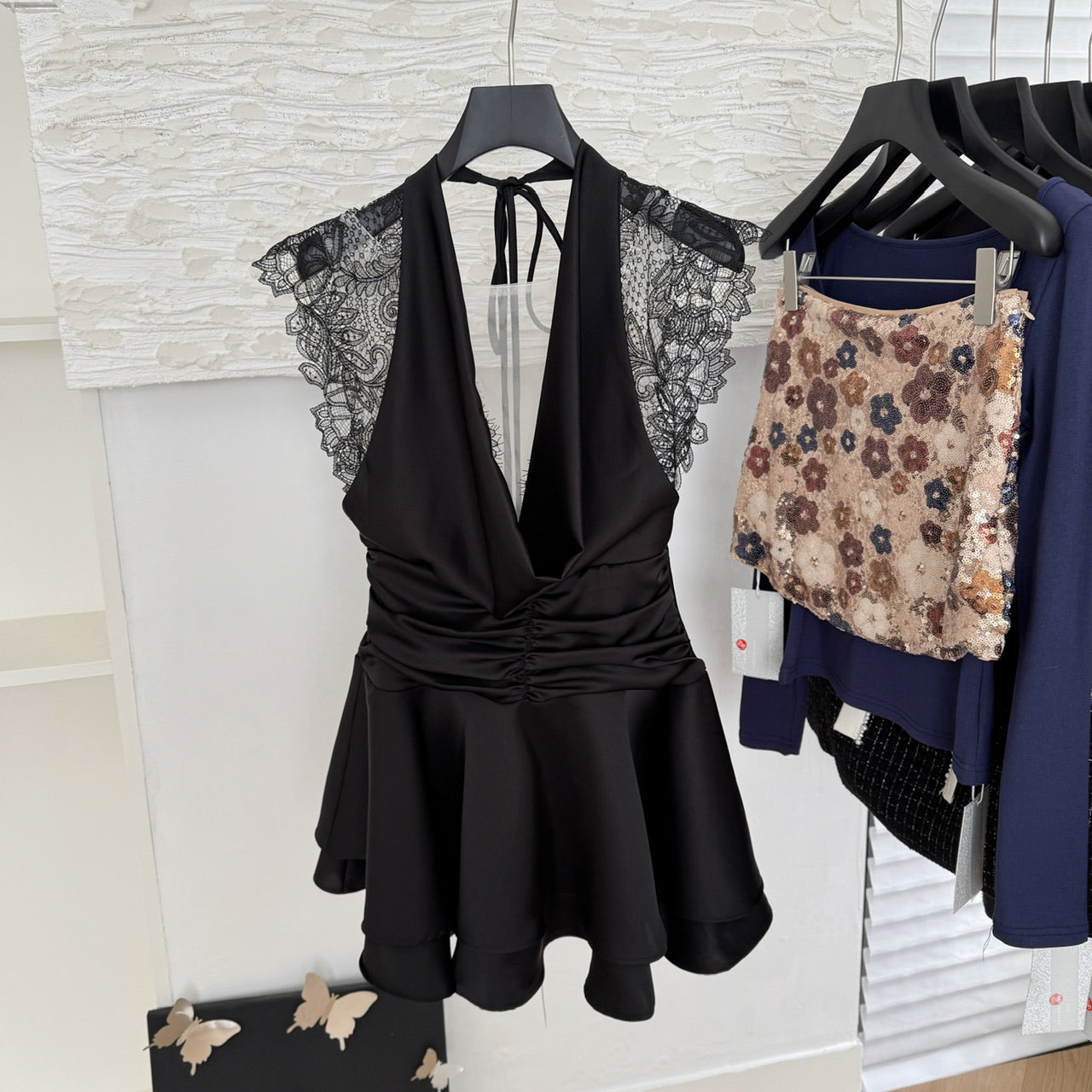 Sexy A Line Halter Neckline Summer Dress Little Black Dress Holiday Party Outfits For Women DP0098