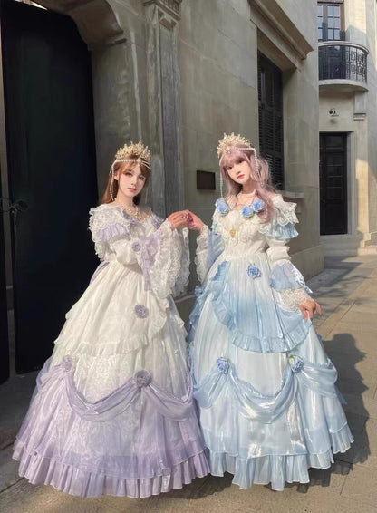 Vintage Ball Gown Off The Shoulder Short Sleeves Spring 16th Birthday Dress Lolita Summer Dress 18th Birthday Outfits W1136