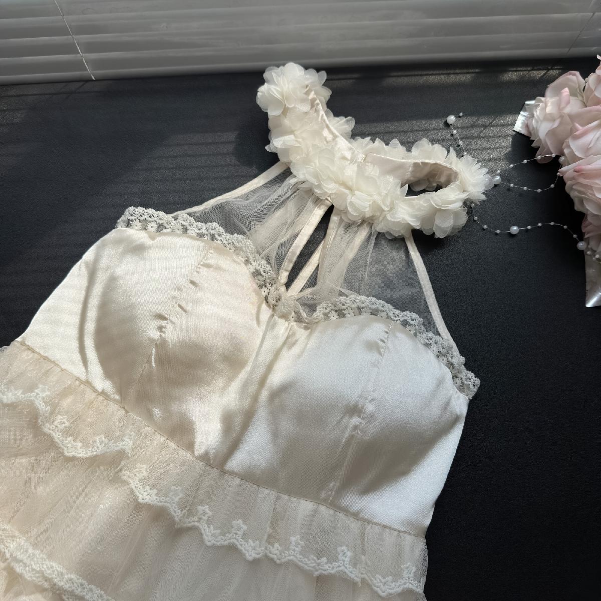 Cute A Line Square Halter Lace Summer Dress Holiday Party Outfits For Girls DP0140