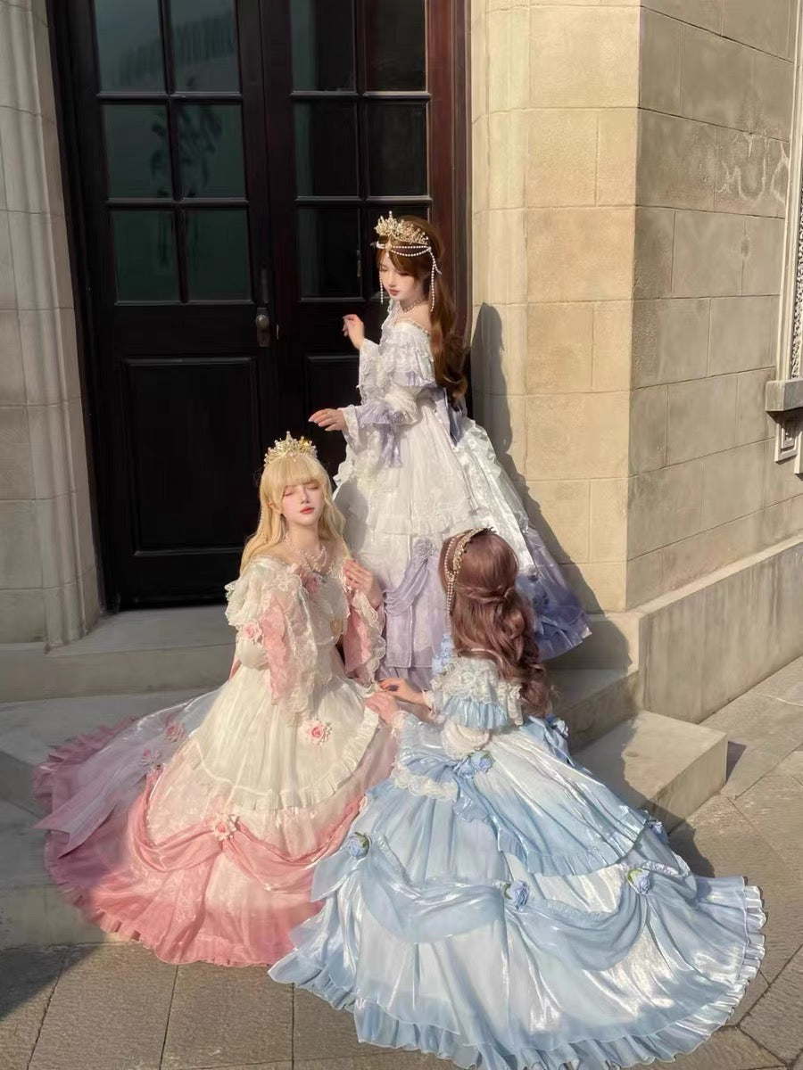 Vintage Ball Gown Off The Shoulder Short Sleeves Spring 16th Birthday Dress Lolita Summer Dress 18th Birthday Outfits W1136