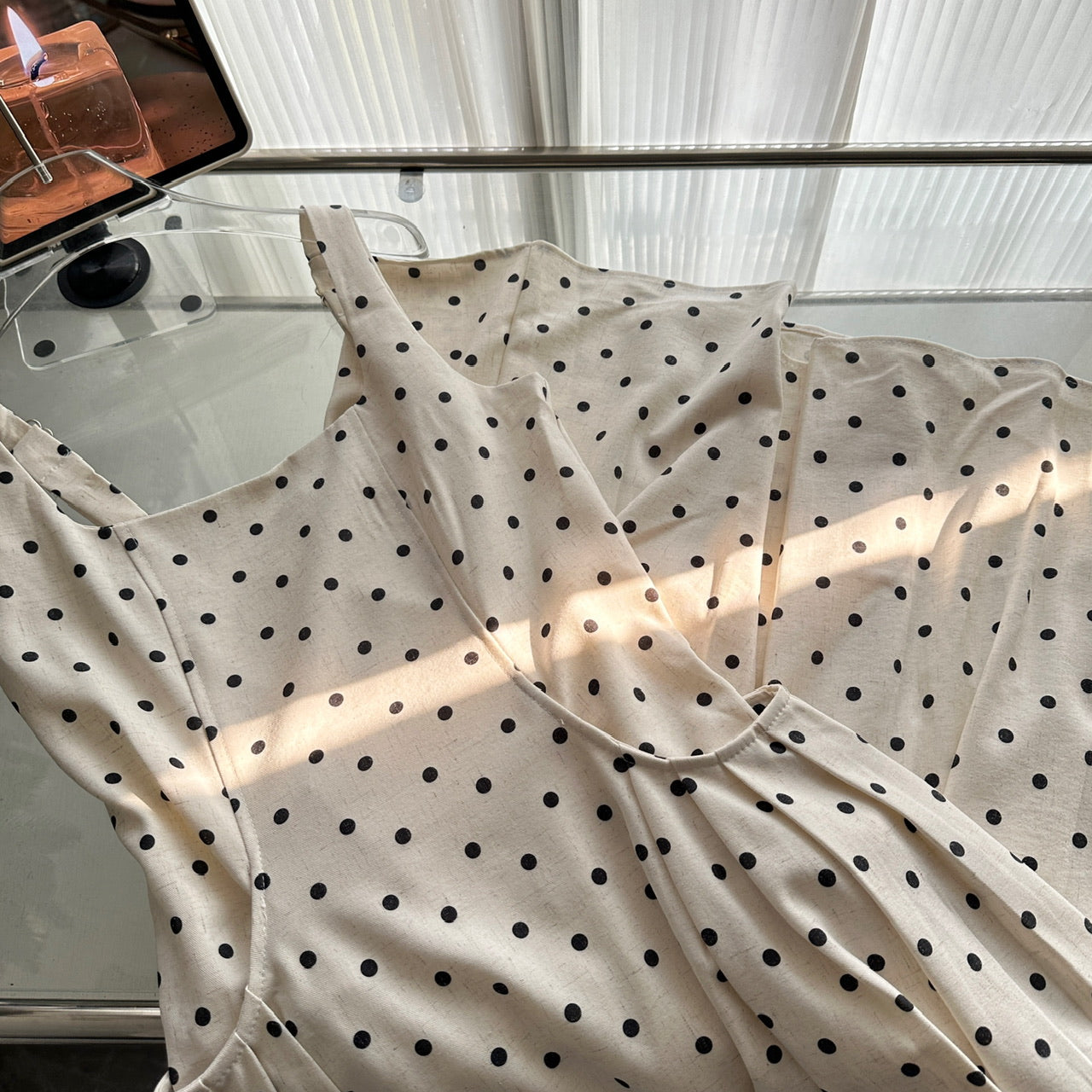 Sexy A line Square Neckline White Lace Summer Polka Dots Dress Holiday Party Outfits For Women DP0109