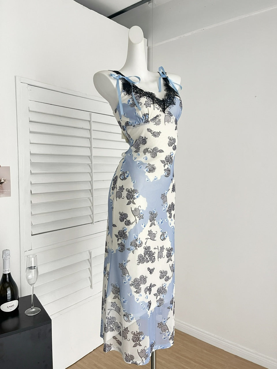 Sexy Sheath Straps Floral Summer Dress Holiday Party Birthday Outfits For Women DP0140