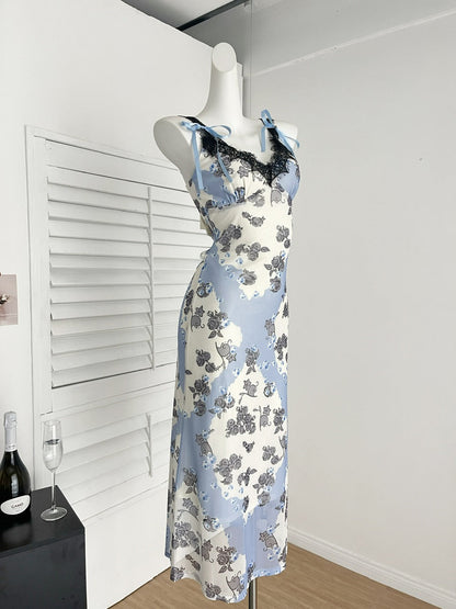 Sexy Sheath Straps Floral Summer Dress Holiday Party Birthday Outfits For Women DP0140