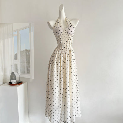 Cute A Line Halter Polka Dots Summer Dress Holiday Party Outfits For Women DP0101