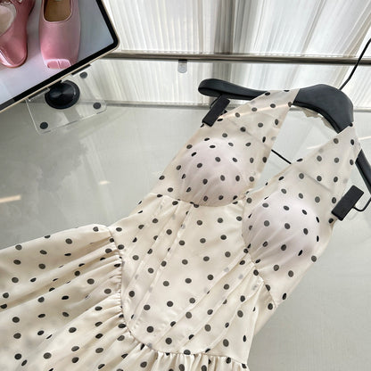 Cute A Line Halter Polka Dots Summer Dress Holiday Party Outfits For Women DP0101