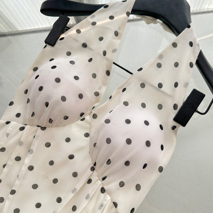 Cute A Line Halter Polka Dots Summer Dress Holiday Party Outfits For Women DP0101