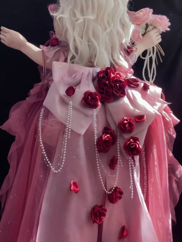 Vintage Ball Gown Spaghetti Straps Ombre Pink 16th Birthday Dress Lolita Dress Birthday Outfits W1227