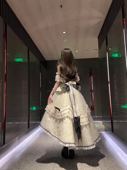 Cute High Low Square Neck Lace Summer 18th Birthday Dress Lolita Dress Birthday Outfits W1255