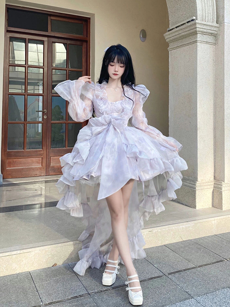 Vintage Ball Gown Lilac Short Mini Summer 18th Birthday Dress Lolita Dress Birthday Outfits W1252