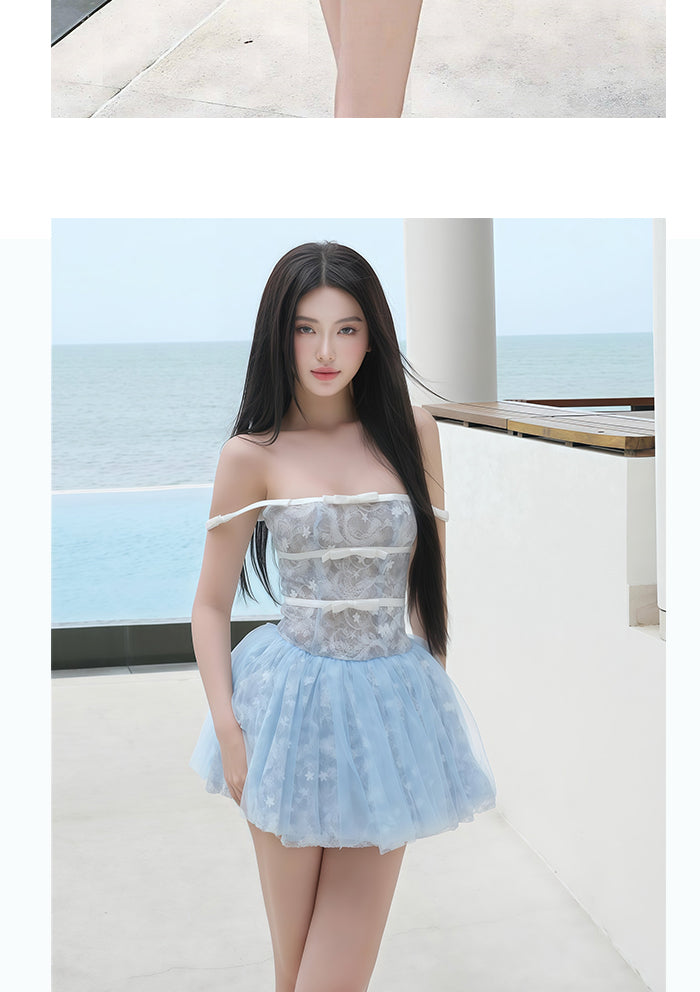 Cute A line Strapless Blue Lace Party Dresses Short Formal Homecoming Dresses Night Chic Elegant Short Dresses Cocktail Dress 16th Birthday Outfits Hoco Dresses DH2753