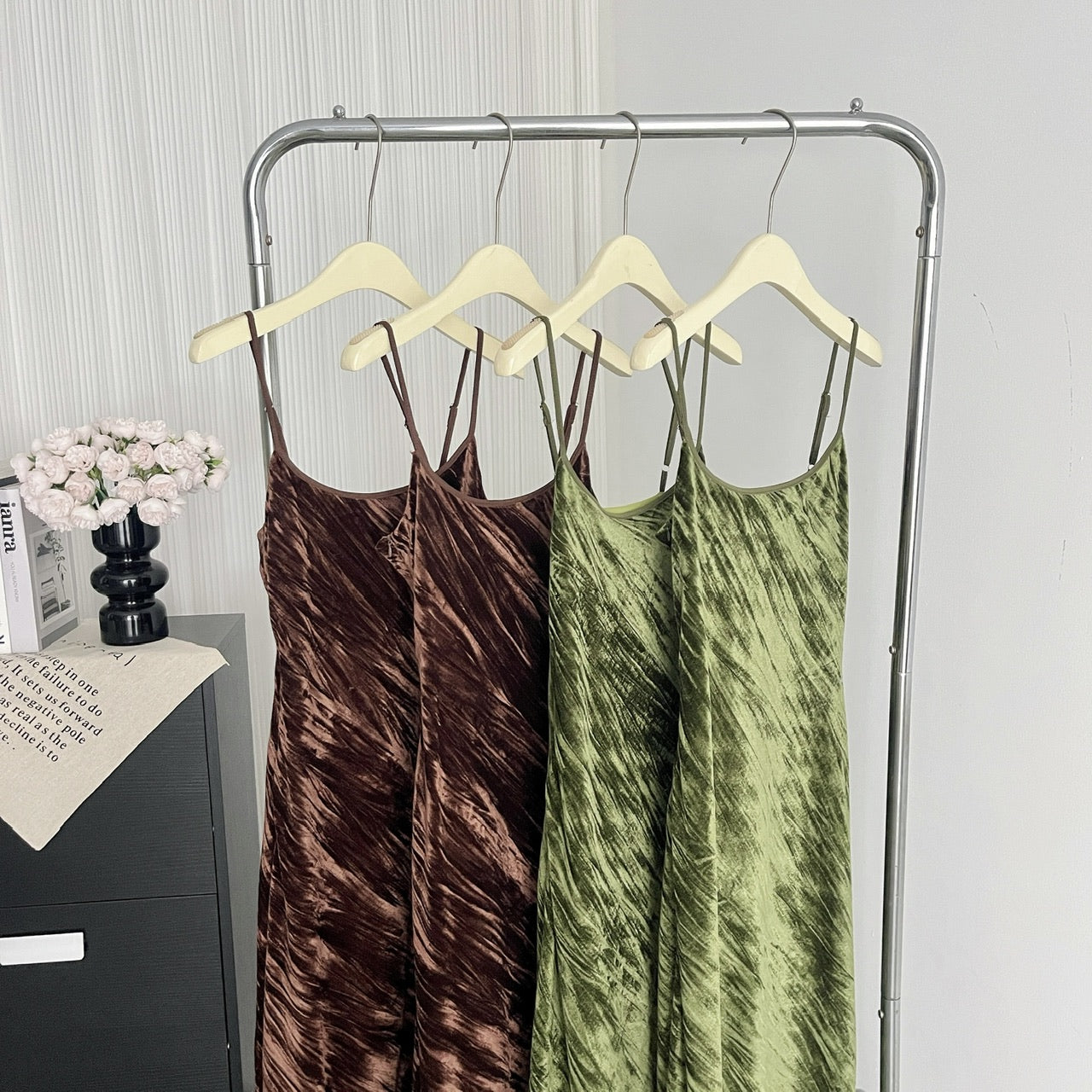 Sexy Mermaid Spaghetti Straps Velvet Green Summer Dress Holiday Party Outfits For Women DP0093