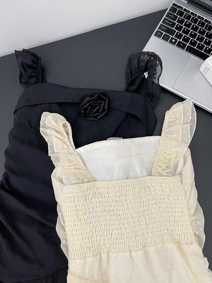 Cute High Low Square Neckline Ruffles Summer Dress Holiday Party Outfits For Women DP0089