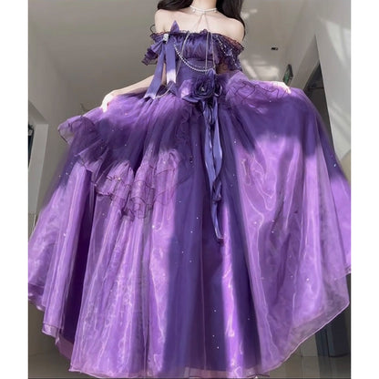 Vintage A line Spaghetti Straps Grape 16th Birthday Dress Lolita Dress Birthday Outfits W1228