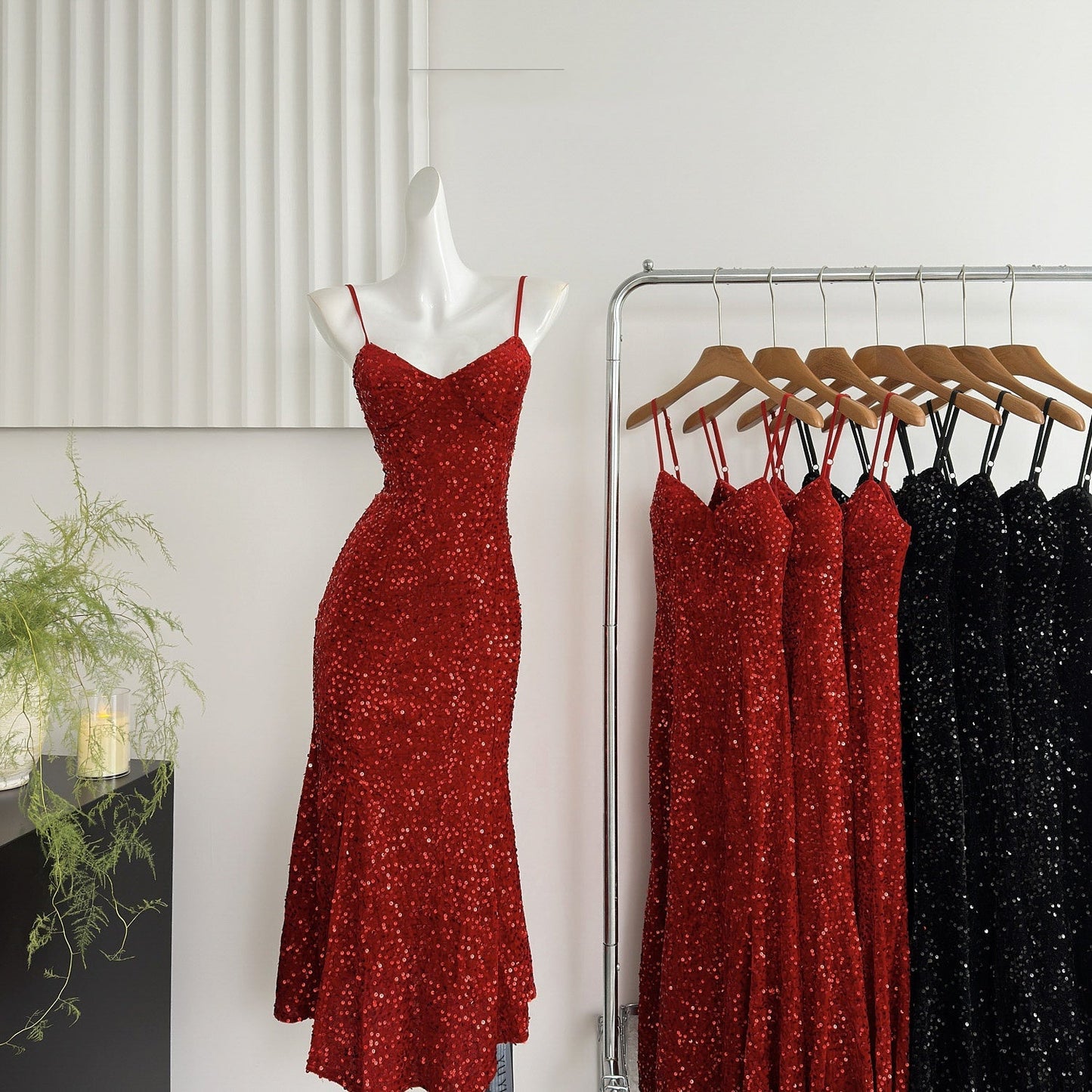 Sexy Mermaid Spaghetti Straps Sequin Birthday Party Dress Summer Holiday Outfits For Women DP0131