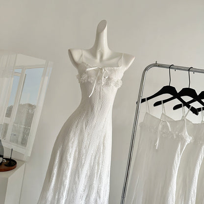 Cute A Line Spaghetti Straps Ivory Lace Summer Dress Holiday Party Outfits For Women DP0100