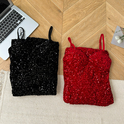 Sexy Mermaid Spaghetti Straps Sequin Birthday Party Dress Summer Holiday Outfits For Women DP0131